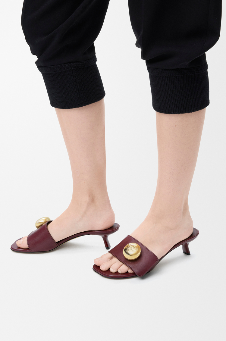Мюли Loewe Pebble Бордовые F