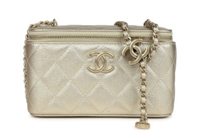 Сумка Chanel Classic Powder Lambskin Pearl Crush Vanity Золотая N