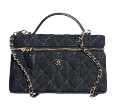 Сумка Chanel Vanity With Chain Темно синяя N