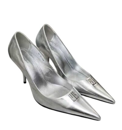 Туфли Balenciaga Square Knife Серебряные F