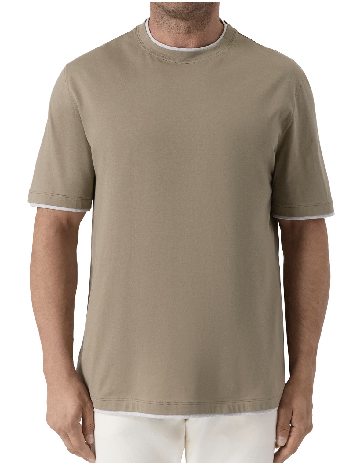 Футболка Brunello Cucinelli Basic Fit Коричнево бежевая M