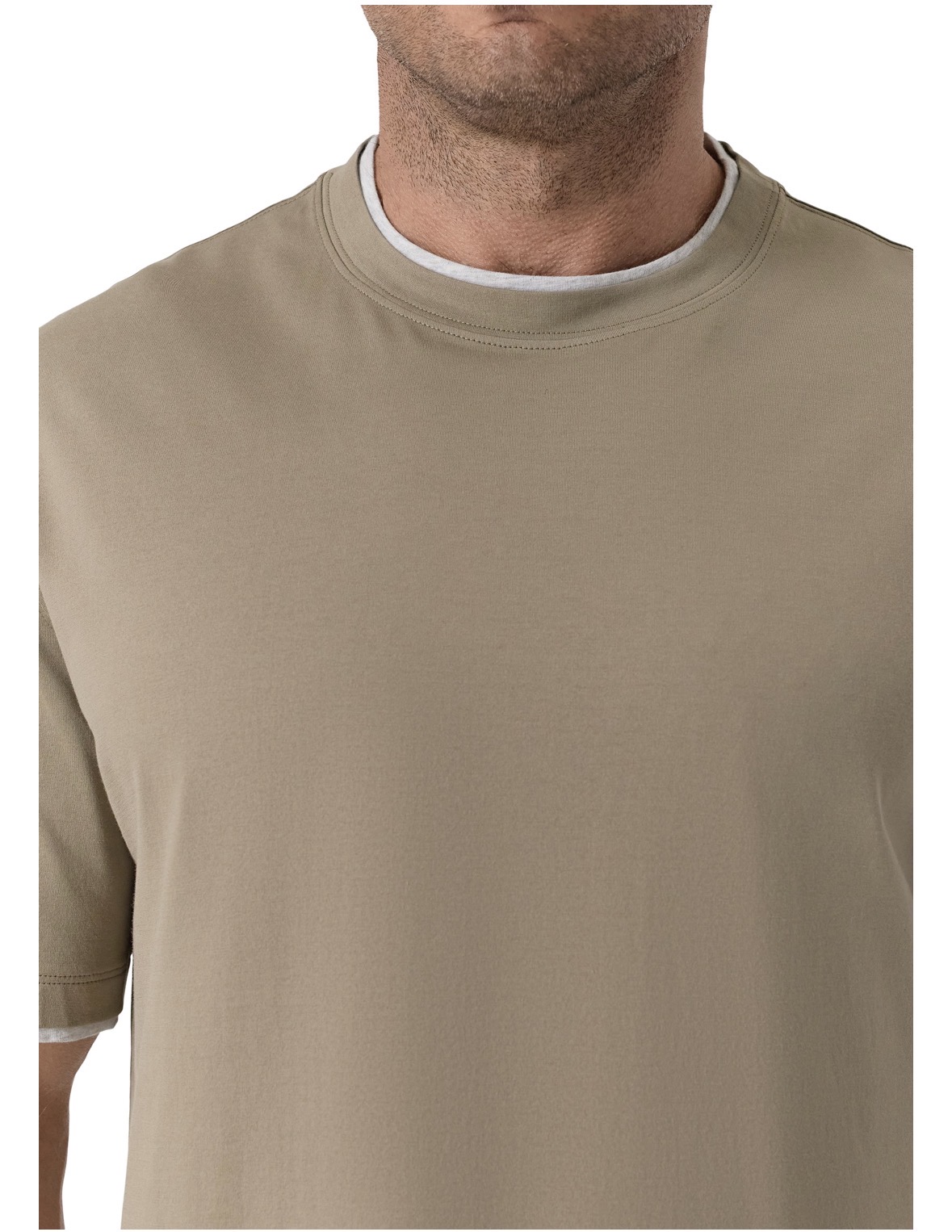 Футболка Brunello Cucinelli Basic Fit Коричнево бежевая M