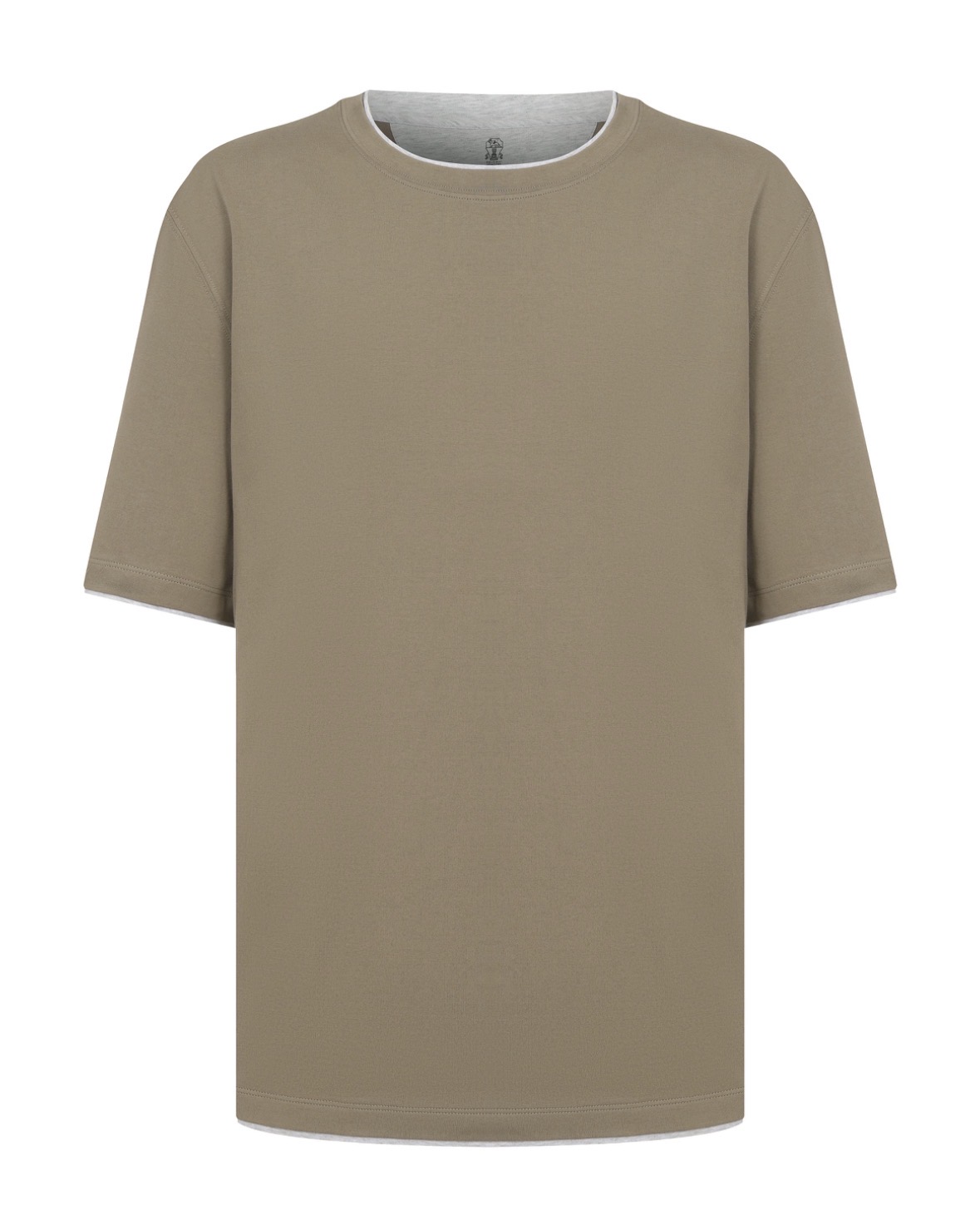 Футболка Brunello Cucinelli Basic Fit Коричнево бежевая M