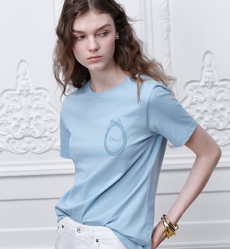 Футболка Dior M Голубая F