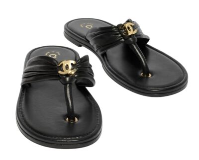 Шлепанцы Chanel Coco Beach Черные F