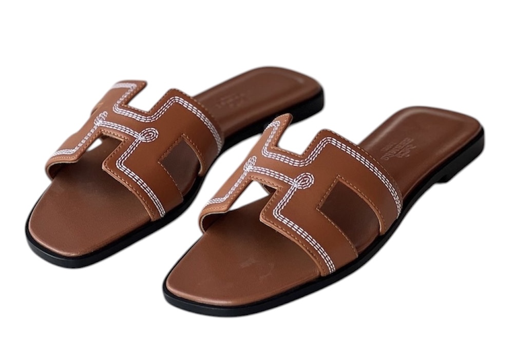 Шлепанцы Hermes Oran Коричневые F